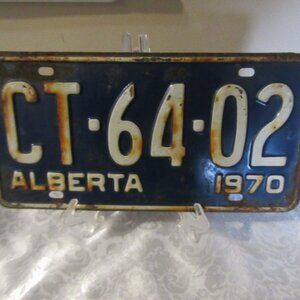 Vintage Licence Plate Alberta 1970